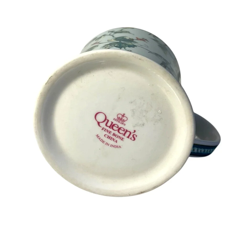 Queens Fine Bone China Floral Vines Teacup Bird Porcelain Tea Cup Grandmillenial